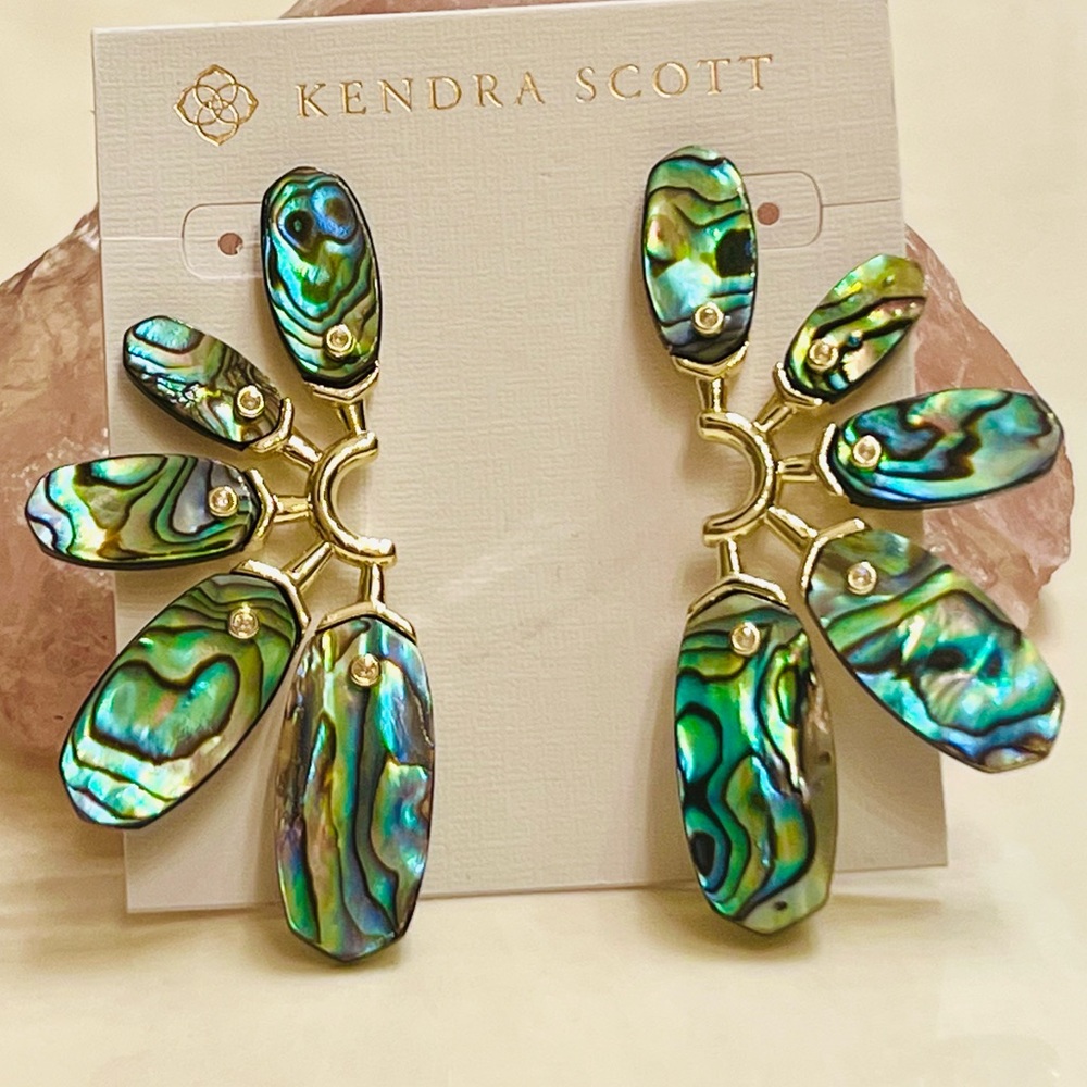 ๐บ๐HP๐๐บ NWT Kendra Scott Ashlyn Abalone Shell Statement Earrings - Picture 3 of 16